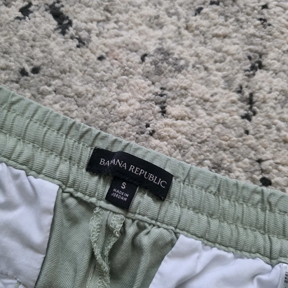 Banana Republic Linen Blend Ankle Pants Wmns Size S Green Preppy Minimalist